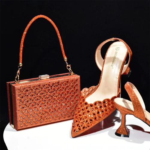 Shoes And Bag Set Latest Italian Sandals Design With Matching Bag Party Shoes - Picture 9 of 23