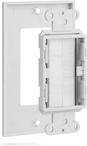 1-Gang Wall Plate (2 Pack), Brush Style Opening Passthrough Low Voltage Cable Pl - Picture 4 of 12