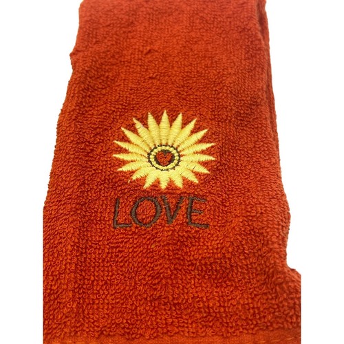 2 Embroidered Fall Tea Fingertip Towels Love Sunflower Friends Pumpkin - Picture 3 of 4