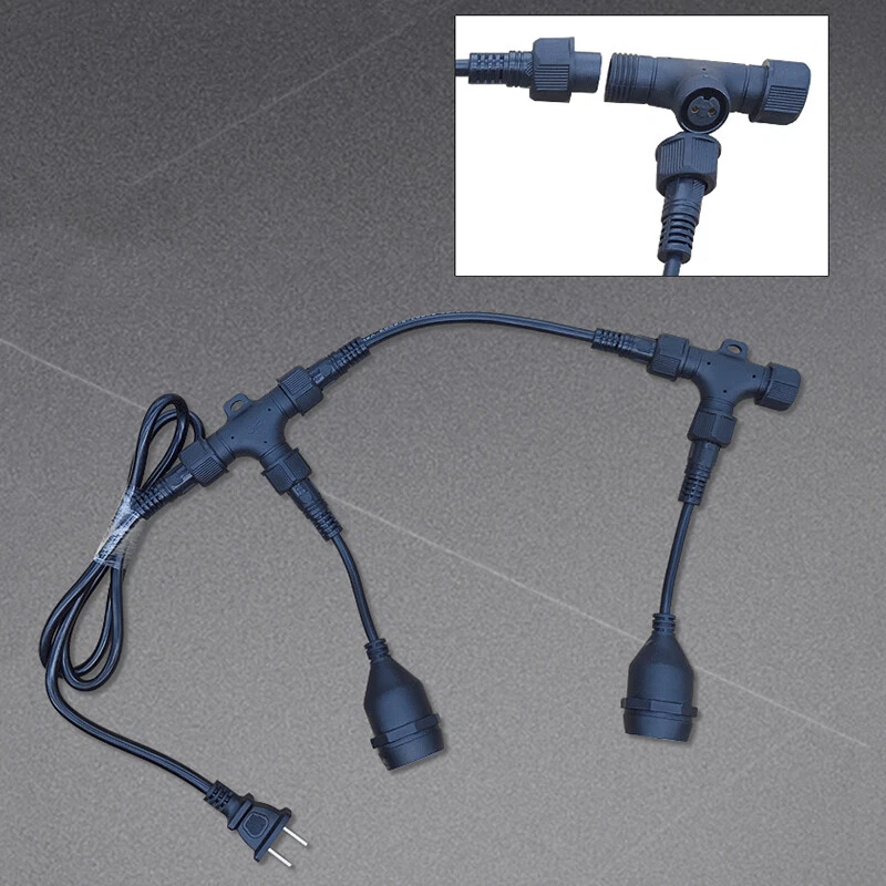 3 Way IP68 Waterproof Electrical Cable Connector + Bulb Socket Outdoor Lighting - image 4 of 4