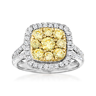 Ross-Simons 1.50 ct. t.w. Yellow and White Diamond Ring in 14kt 2-Tone Gold