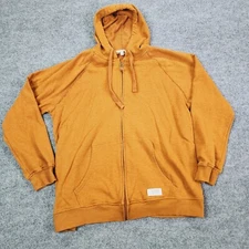 Frye and Co. Jacket Hoodie Mens XXL Long Sleeve Raglan Full Zip Logo Camel Brown