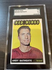 1965-66  TOPPS #48 ANDY BATHGATE DETROIT  RED WINGS  SGC 70