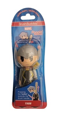 Brush Buddies Poppin  Toothbrush Soft BPA Free Brand New MARVEL THOR
