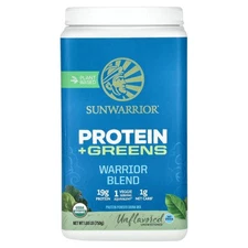 2 X Sunwarrior, Warrior Blend, Protein + Greens, Unflavored, 1.65 lb (750 g)