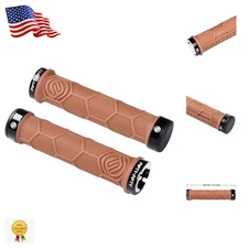 Dual Lock-On MTB Handlebar Grips, Ultra-Comfort Rubber, Ideal for Long Rides