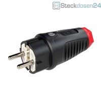 Pce 0511-Sr Gummi Stecker 16A 2P+E Schwarz IP44
