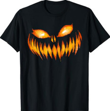 Lantern Scary Carved Pumpkin Face Halloween Costume T-Shirt