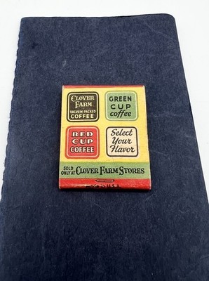 Vintage 60s Clover Farm Stores Coffee Advertising Matchbook Red Cup Green Cup