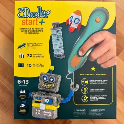 3Doodler Start+ Essentials 3D Printing Pen Set Light Blue NEW for Kids