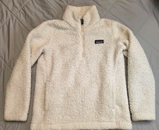 Patagonia Kids Los Gatos 1/4 Zip Pullover Fleece Jacket Size S 7-8 Birch White