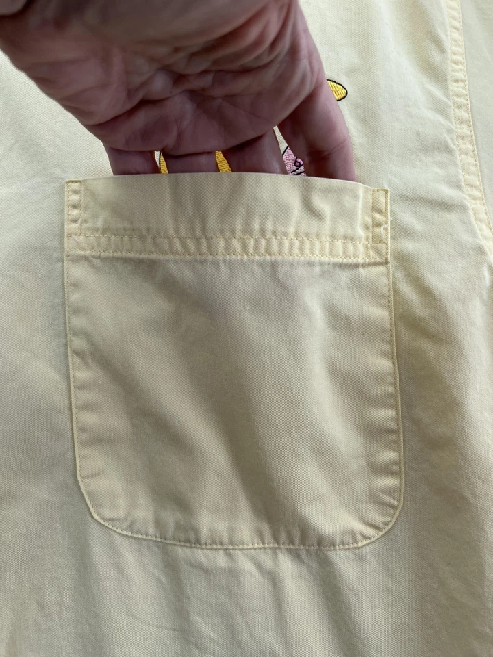 Camisa De Colección Disney Winnie the Pooh Para Hombre Grande Amarilla Bordada Abotonada Años 90 Foto 2 de 4