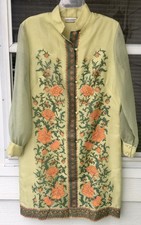 70’s Alfred Shaheen Master Printer Signed Floral Tunic Dress Sheer Sleeves 10
