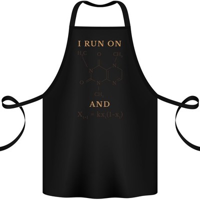 Kaffee I Run On Caffeine Und Chaos Lustig Baumwolle Schürze 100% Bio