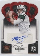 2013 Panini Crown Royale Retail Red Die-Cut Signatures 39/49 Matt Simms Auto fm0