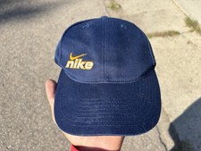 Vintage Nike Hat Blue Snap Back Baseball Cap 90s Youth Boys Skater Streetwear