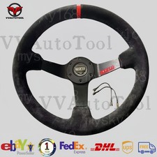 14inch Sparco Steering Racing Car Suede Leather Steering Wheel For Universal