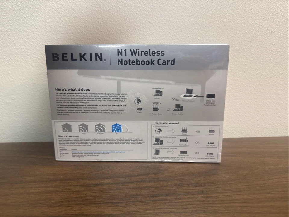 Belkin N1 Wireless Notebook Card F5D8071 MIMO PC CardBus Adapter - Image 3 of 4