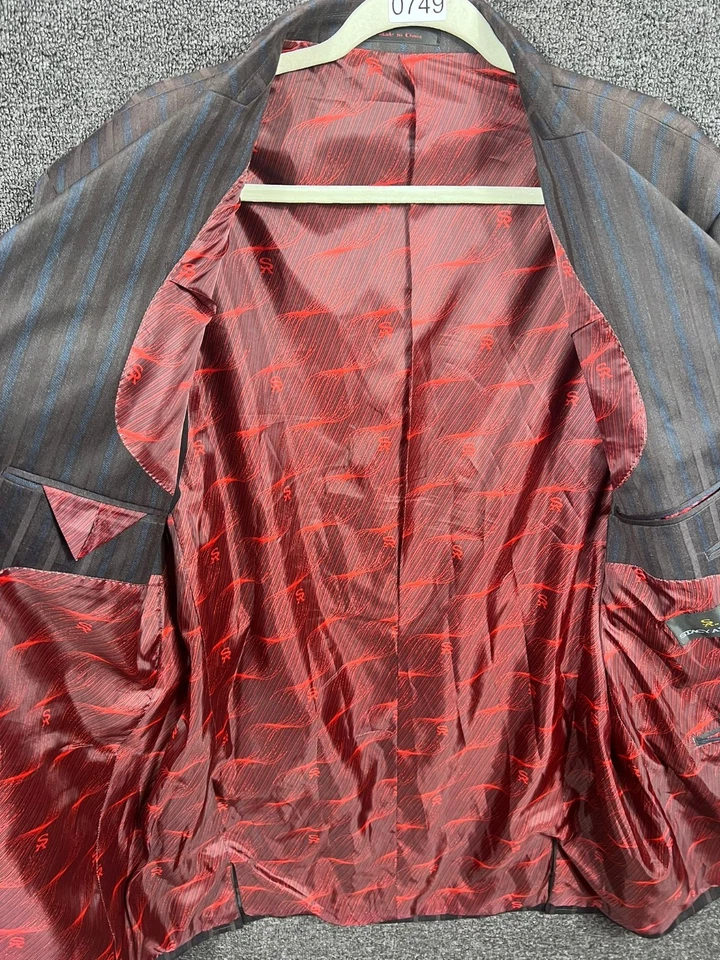 Chaqueta Blazer Stacy Adams a Rayas Para Hombre 44R Negocios Calce Clásico Abrigo Deportivo Foto 4 de 4