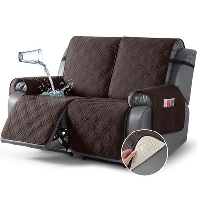 100% Waterproof Loveseat Recliner Cover, Non Slip Split Loveseat Covers for R...