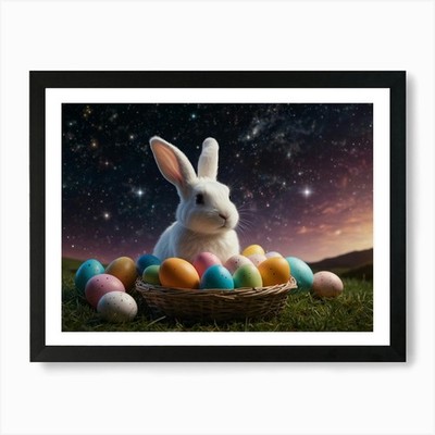 Osterhase Kunstdruck gerahmt Wandbild Poster Leinwanddruck Bild