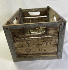 Vintage A E Dairy Wooden Milk Crate 1957