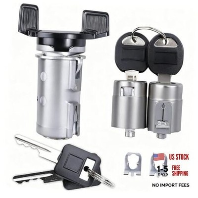Ignition Switch Lock Cylinder & Door Lock Cylinder Set with Keys Fit 12300443