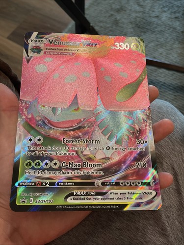 Jumbo Pokémon Venusaur VMAX Full Art Black Star Promo Holo SWSH102 Sword &Shield