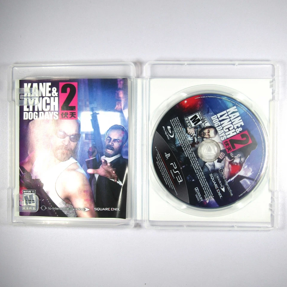 Kane & Lynch 2 Dog Days PS3 CIB Auténtico Probado Completo en Caja Foto 2 de 4
