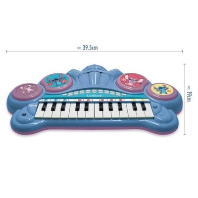 LEXIBOOK STITCH ELECTRONIC KEYBOARD WITH SEAT AND MICROPHONE CABLE, BLUE - BLUE