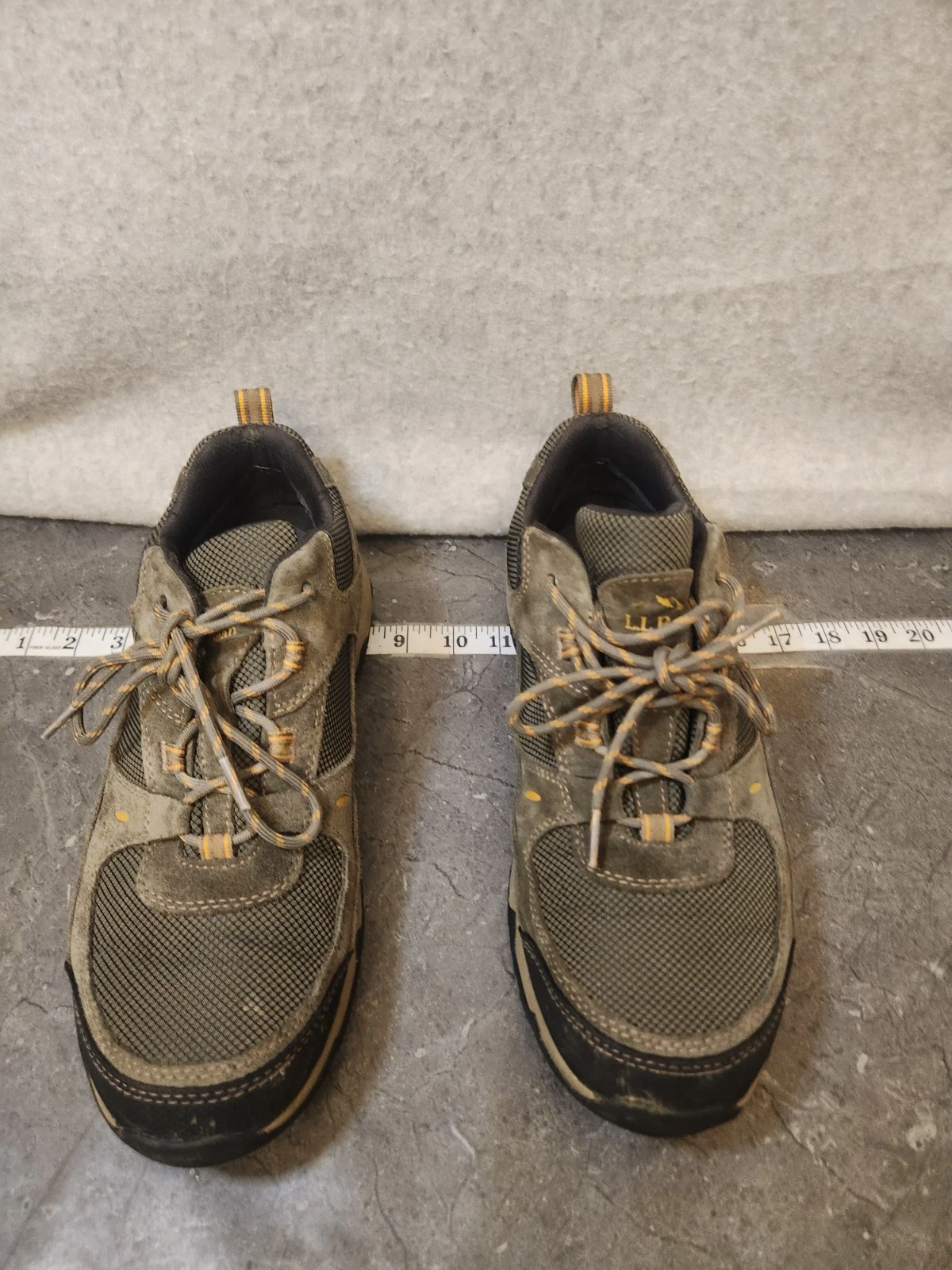 LL Bean Hiking Shoes Men's 11 Brown Mesh Suede VertiGrip Outdoor Trail Sneakers