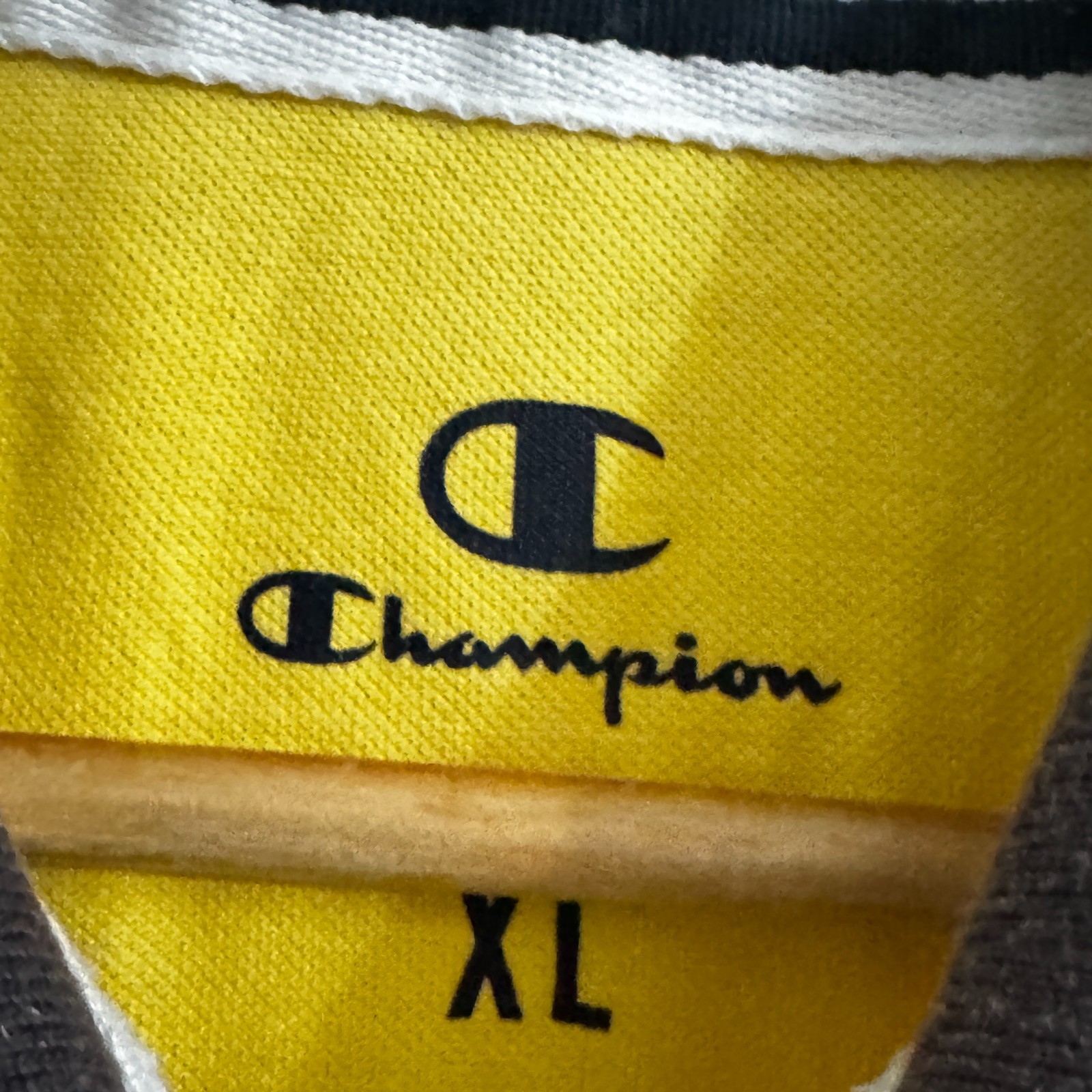 Vintage Champion Yellow Polo Shirt - Embroidered "C" & Varsity Lettering - XL image 8