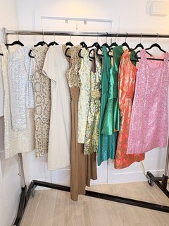 Vintage 60s 70s 80s Party Dresses Glam Brocade Metallic Sequin Beaded Lot of 11