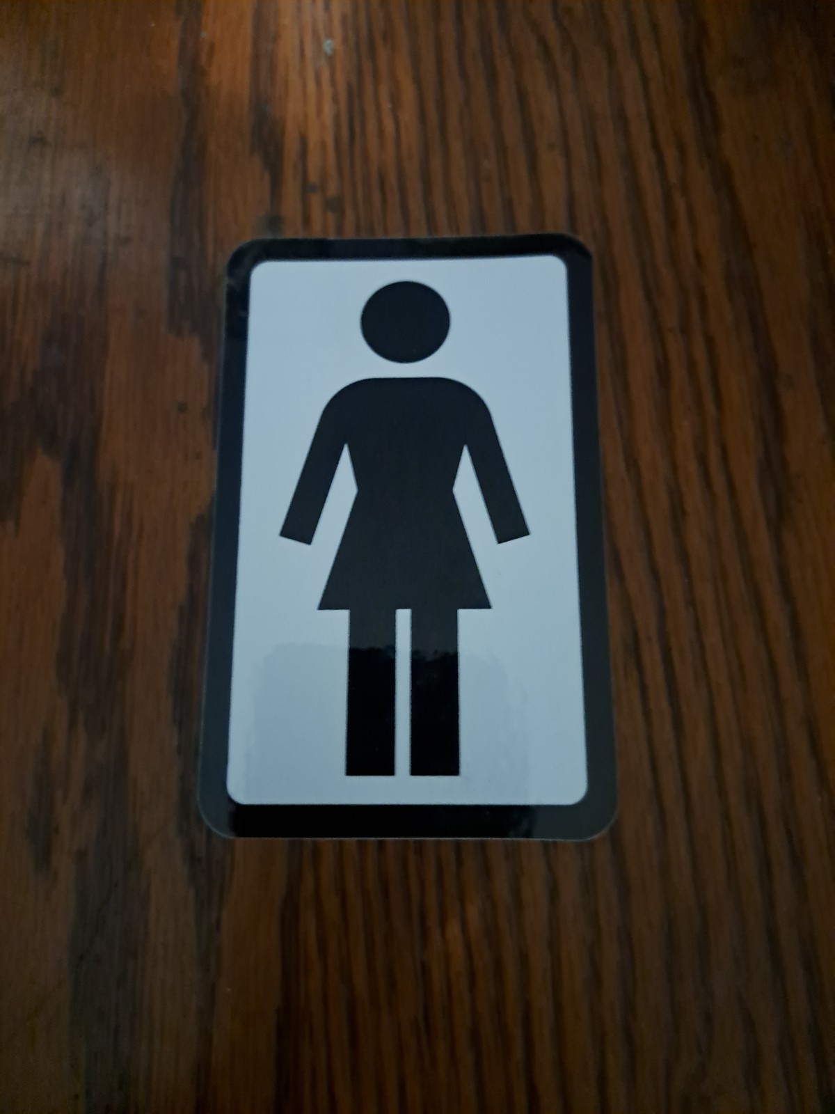 Co.the Iconic Girl's Restroom Logo Square Skateboard Sticker
