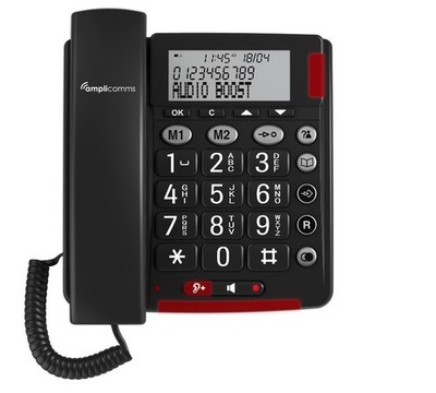 amplicomms BIGTel 48 Plus, GroЯtastentelefon Dark Grey