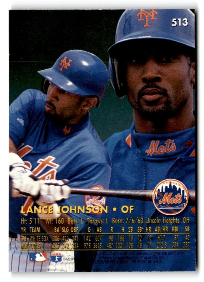 1996 Ultra #513 Lance Johnson - Image 2 of 2