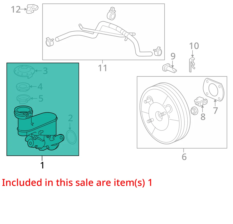 Honda Crosstour 2013 cilindro maestro de freno fabricante de equipos originales 141 k millas - LKQ408836819 Foto 4 de 4