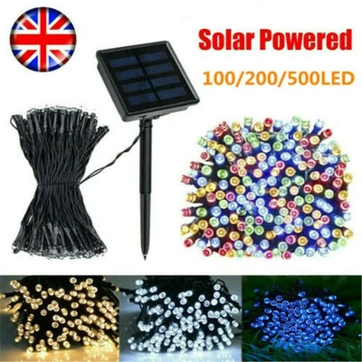 NONMON Waterproof Solar Fairy String Lights 100/200/500 LED Outdoor Garden Xmas Wedding