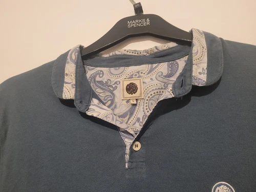PRETTY GREEN Polo Shirt - Large - Blue - Good Condition - Men’s - Picture 2 of 8