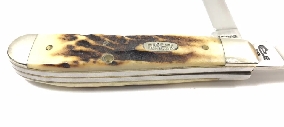 Case XX USA 1999 Mini Trapper Stag Handle Pocket Knife V5207 SS 3094-PX - Image 2 of 4