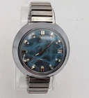 Vintage Timex Electric UFO Watch Blue Nebula Dial 42mm New Battery West Germany