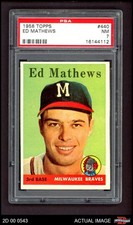 1958 Topps #440 Eddie Mathews Braves HOF PSA 7 - NM
