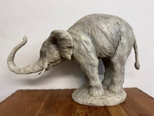 Large Elephant Sculpture - Textured Effect Finish - 54cm Long - Interior Decor