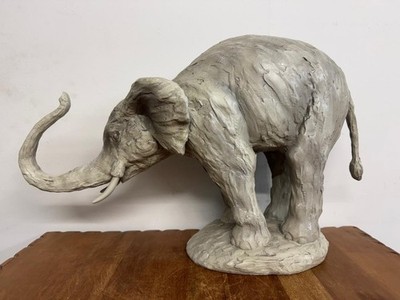 Große Elefant Skulptur - Strukturoptik - 54 cm lang - Inneneinrichtung