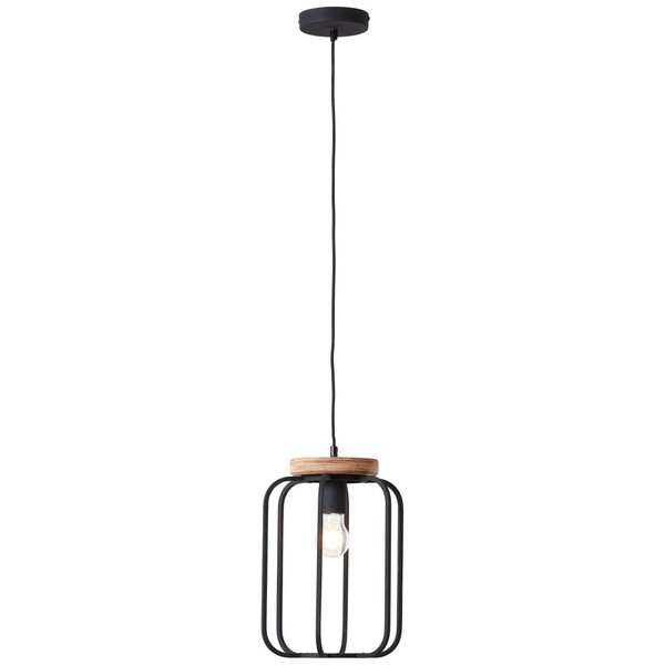 Brilliant Lampe, Tosh Pendelleuchte 25Cm Antik Holz/Schwarz Korund, 1X A60, E27,-image