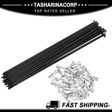 1Set 14G 265mm Length Bicycle Spokes Nipple Carbon Steel Black Universal