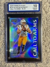 2020 Panini Playoff - Call to Arms Blue Prizm ISA 10  #CA-19 Justin Herbert (RC)