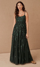 BHLDN Lacie Dress Maxi Dress Gown Emerald Green Sequin Lace Formal Bridesmaid 14