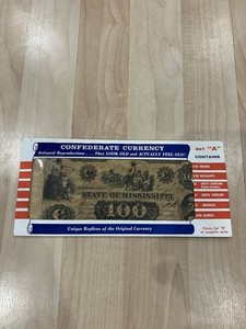 Confederate Currency Set “A” - 6 Antiqued Reproductions Vintage Souvenir Copies