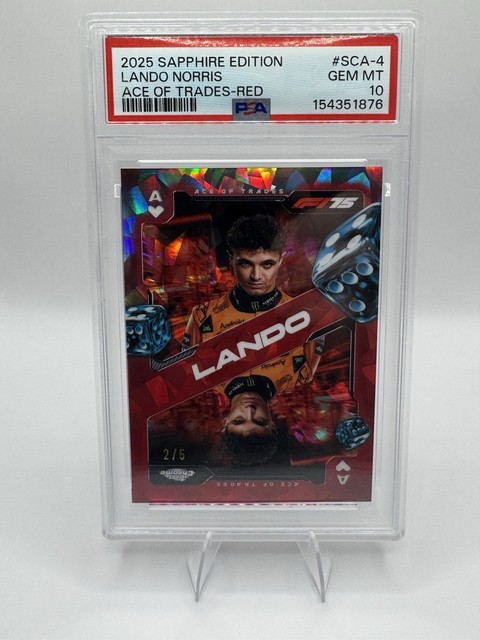 2025 Topps Chrome SAPPHIRE F1 Lando Norris RED insert /5! PSA 10! POP 1 - 🏎️🏎️